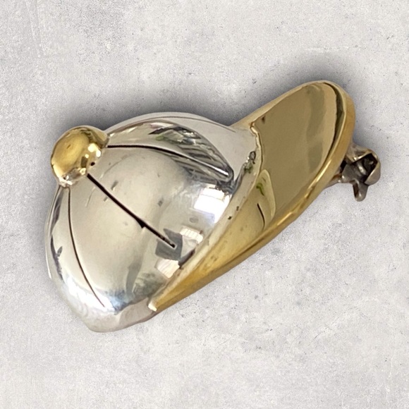 925 Mexico Sterling Silver Baseball Softball Sports Cap Hat Pendant Pin - Picture 4 of 4